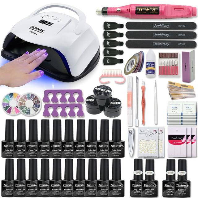 Super Manicure Set for Nail Kit with led Nail lamp 20000RPM Nail drill Machine Nail Polish Kit Acrylic Kit Nail Art Tools Set|Sets & Kits