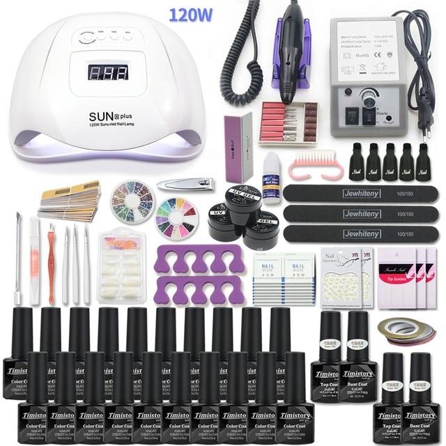 Super Manicure Set for Nail Kit with led Nail lamp 20000RPM Nail drill Machine Nail Polish Kit Acrylic Kit Nail Art Tools Set|Sets & Kits