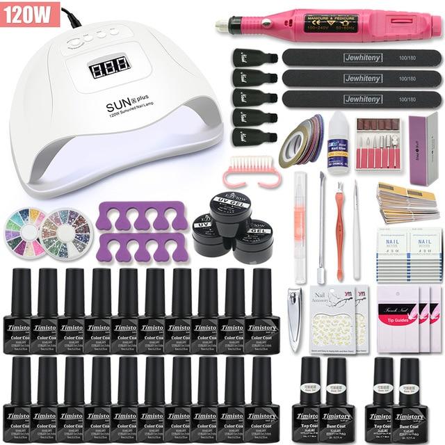 Super Manicure Set for Nail Kit with led Nail lamp 20000RPM Nail drill Machine Nail Polish Kit Acrylic Kit Nail Art Tools Set|Sets & Kits