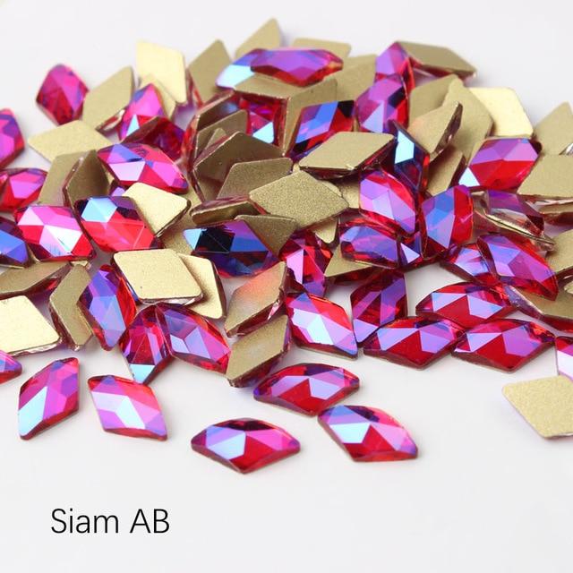 New sale Korean Fashion 3D Nail Art Rhinestone Rhombus 6X10mm Flatback Crystal Stones For DIY Nail art Decoration|Rhinestones