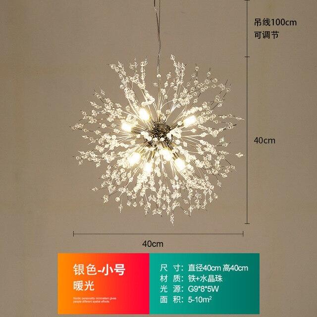 Modern LED Crystal Chandelier Pendant Hanging Lamp Dandelion Chandelier Lighting Luminaire for Living Dining Room Decor Fixtures|Pendant Lights