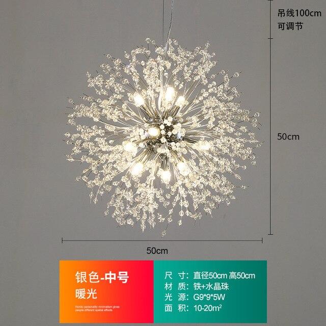 Modern LED Crystal Chandelier Pendant Hanging Lamp Dandelion Chandelier Lighting Luminaire for Living Dining Room Decor Fixtures|Pendant Lights