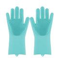 Magic Silicone Dishwashing Scrubber Dish Washing Sponge Rubber Scrub Gloves Kitchen Cleaning 1 Pair|Household Gloves