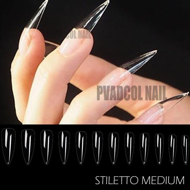 Gel X Nails Extension System Full Cover Sculpted Clear Stiletto Coffin False Nail Tips 240pcs/bag|False Nails