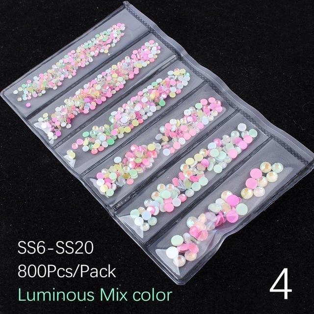 1 Set Multi Shape Crystal Fluorescence Nail Art Rhinestones Decorations Glitter Gems 3D Manicure Decoration Accessory Tool|Rhinestones