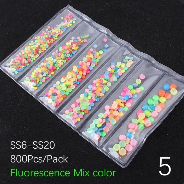 1 Set Multi Shape Crystal Fluorescence Nail Art Rhinestones Decorations Glitter Gems 3D Manicure Decoration Accessory Tool|Rhinestones