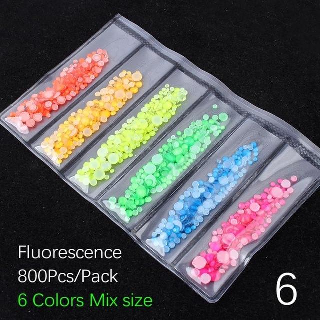 1 Set Multi Shape Crystal Fluorescence Nail Art Rhinestones Decorations Glitter Gems 3D Manicure Decoration Accessory Tool|Rhinestones