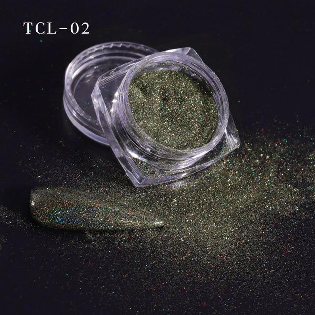 1Box Laser Nail Glitter Holographic Powder for Nails Mirror Polishing Chrome Pigments Shimmer Dip Powders Nail Art Decorations|Nail Glitter