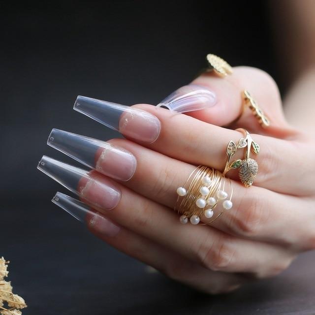 Extra stunning fasle nails Nude Long Luxury Coffin Matte Medium Acrylic nails salon 20pcs fake nails ballet Classic available|False Nails