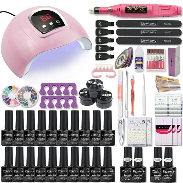 Super Manicure Set for Nail Kit with led Nail lamp 20000RPM Nail drill Machine Nail Polish Kit Acrylic Kit Nail Art Tools Set|Sets & Kits