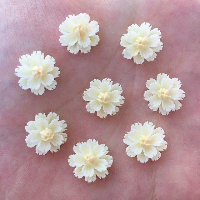 New 80pcs Resin 13mm 3D flower Flatback stone Scrapbook wedding Buttons DIY Ornaments crafts R92*2|Figurines & Miniatures