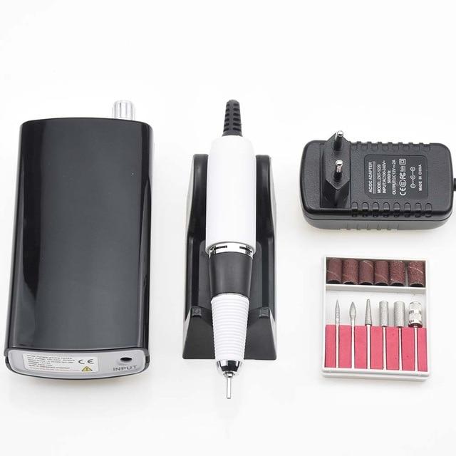 Portable Rechargeable Nail Drill Machine 36W 35000RPM Manicure Machine Electric Nail File Nail Art Tools Set for Nail Drill bits|Electric Manicure Drills