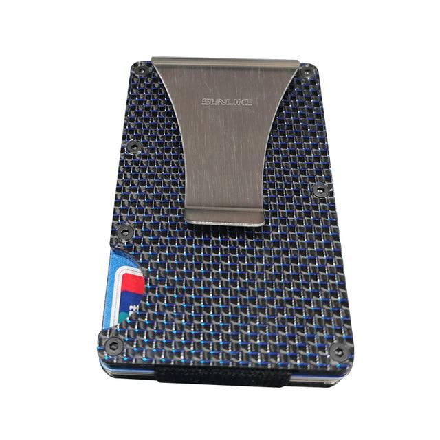 SULIKE new Fashion Slim Carbon Fiber Credit Card Holder RFID Non scan Metal Wallet Purse Male Carteira Masculina Billetera|Game Collection Cards