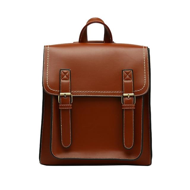 Vintage Backpack Female Pu Leather Bag Women's Backpack Fashion School Bag for Girls High Quality Leisure Shoulder Bag Sac A Dos