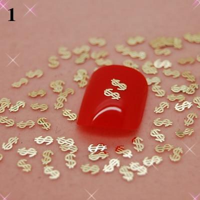 800pcs/lot Thin Tiny Music Note Letter Pattern Gold Metal Nail Art Sequins Slice Decorations DIY Set or Mix Wheel|Rhinestones & Decorations