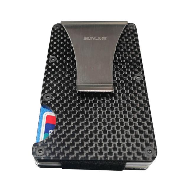 SULIKE new Fashion Slim Carbon Fiber Credit Card Holder RFID Non scan Metal Wallet Purse Male Carteira Masculina Billetera|Game Collection Cards