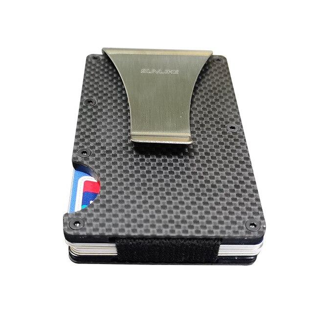 SULIKE new Fashion Slim Carbon Fiber Credit Card Holder RFID Non scan Metal Wallet Purse Male Carteira Masculina Billetera|Game Collection Cards