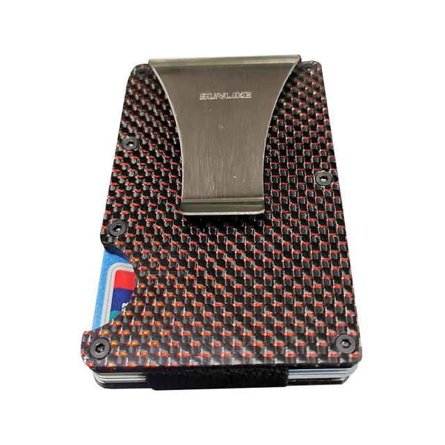 SULIKE new Fashion Slim Carbon Fiber Credit Card Holder RFID Non scan Metal Wallet Purse Male Carteira Masculina Billetera|Game Collection Cards