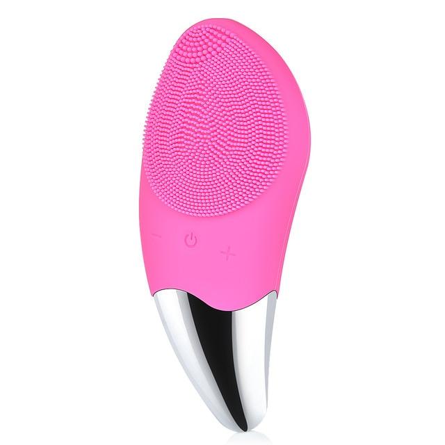 Facial Cleansing Brush Rechargeable Waterproof Silicone Face Brush Sonic Vibration Deep Cleaning Blackhead Remover Anti Aging|Home Use Beauty Devices