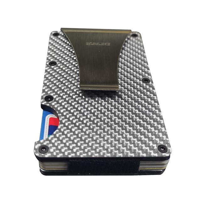 SULIKE new Fashion Slim Carbon Fiber Credit Card Holder RFID Non scan Metal Wallet Purse Male Carteira Masculina Billetera|Game Collection Cards