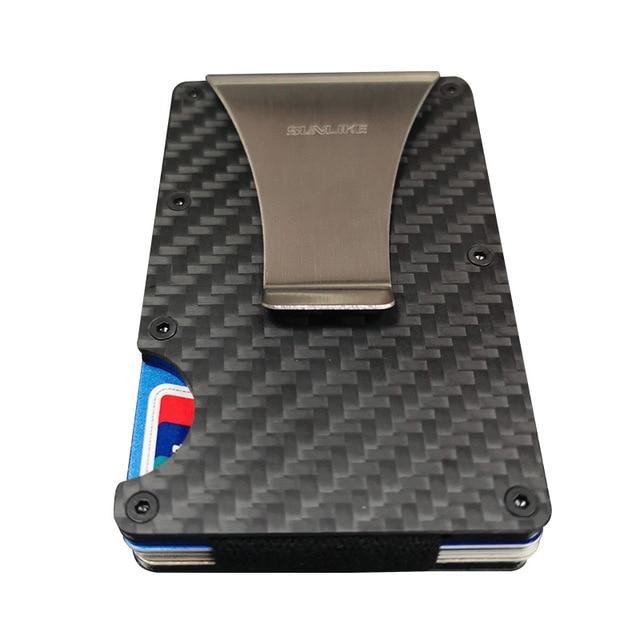 SULIKE new Fashion Slim Carbon Fiber Credit Card Holder RFID Non scan Metal Wallet Purse Male Carteira Masculina Billetera|Game Collection Cards