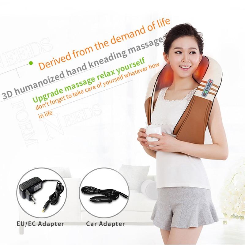 (with Gift Box) JinKaiRui U Shape Electrical Shiatsu Back Neck Shoulder Body Massager Infrared Heated Kneading Car/Home Massager|massage infrared|body massagercar back massage